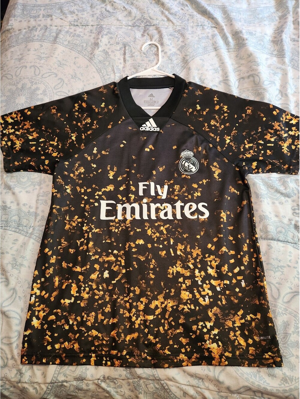 Real Madrid 2019/2020 Hazard EA Limited Edition Black Gold Soccer Jersey Size M